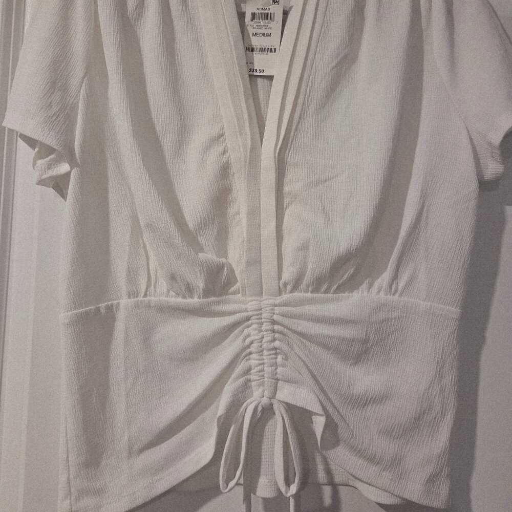INC International Concepts Textured Short-Sleeve Top – Size Medium (NWT)
